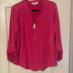 Michael Kors Fuchsia Blouse with Gold Zipper